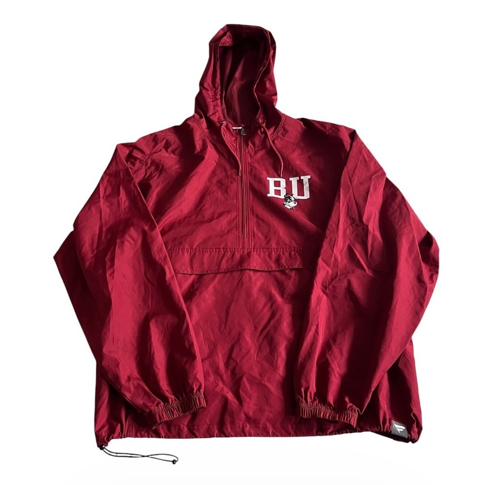 Fanatics Boston University XXL 1/2 Zip Pullover Hooded Windbreaker Jacket (B79)